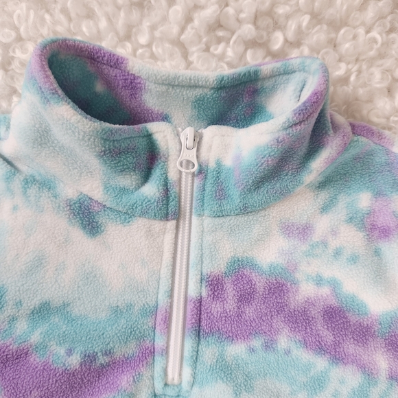 Children's Place Fleece Top Kid Sz 10-12 Print Glacier Half Zip Pullover - Picture 6 of 10